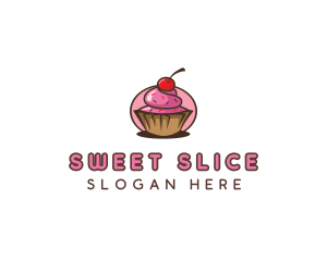 Cherry Cupcake Sweets logo design