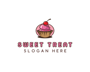 Cherry Cupcake Sweets logo design