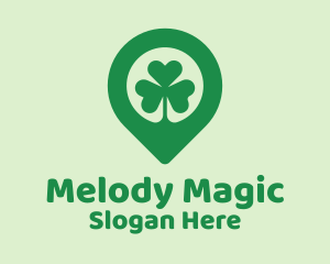 Irish Shamrock Location Pin Logo