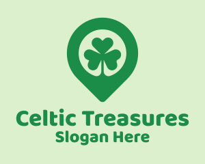 Irish Shamrock Location Pin logo