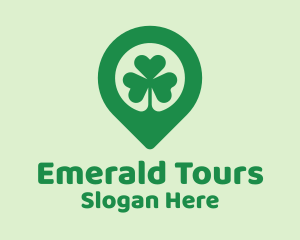 Irish Shamrock Location Pin logo