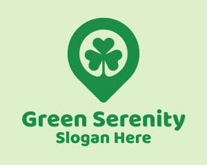 Irish Shamrock Location Pin logo design