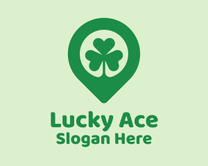 Irish Shamrock Location Pin logo design