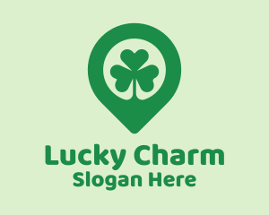 Irish Shamrock Location Pin logo design