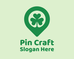 Irish Shamrock Location Pin logo design