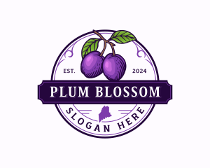 Plum Maine Fruit logo design