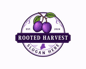 Plum Maine Fruit logo design