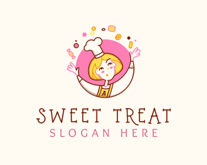 Girl Patisserie Chef logo design