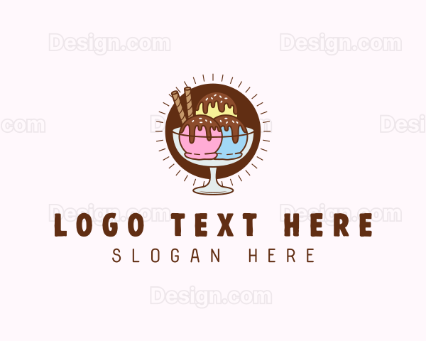 Ice Cream Sweet Sundae Logo