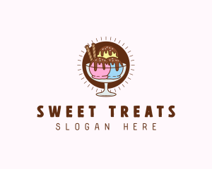 Ice Cream Sweet Sundae logo design