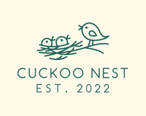 Bird Chick Nest logo design