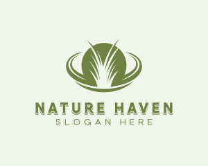 Nature Grass Lawn logo design