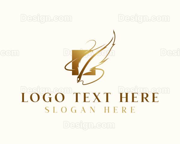 Luxury Quill Plume Logo