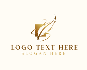 Novel - Luxury Quill Plume logo design