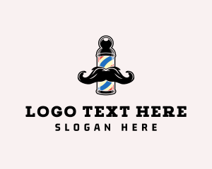 Mustache Hipster Barber logo