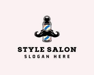 Mustache Hipster Barber logo design