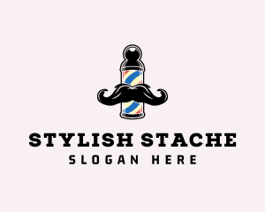 Mustache Hipster Barber logo