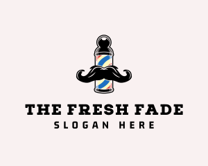 Mustache Hipster Barber logo design