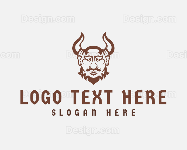 Horns Viking Warrior Logo