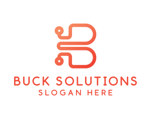 Digital Lettermark B logo design