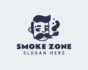 Hipster Smoking Pipe logo design