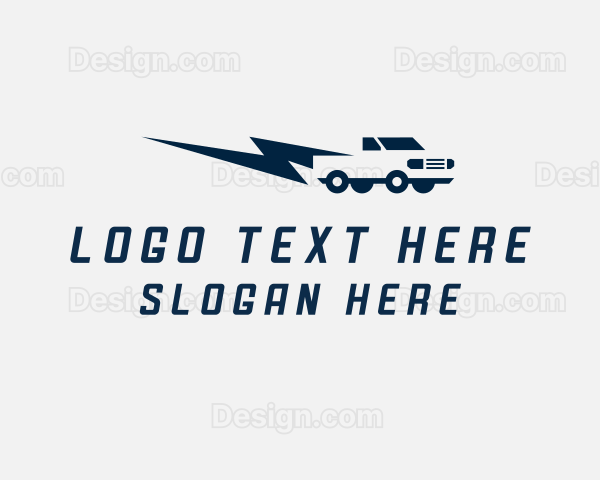 Lightning Fast Pickup Truck Logo