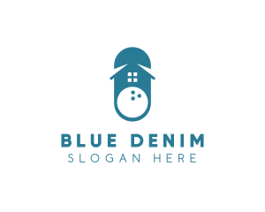 Blue Bowling House logo design