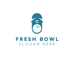 Blue Bowling House logo design