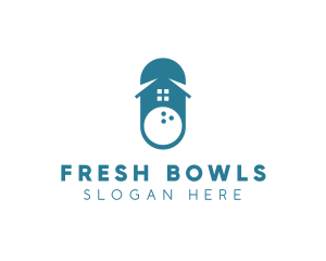 Blue Bowling House logo design