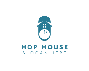 Blue Bowling House logo design