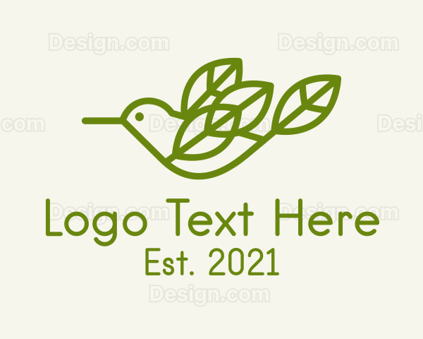 Green Bird Leaves Logo