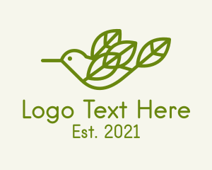 Green Bird Leaves logo