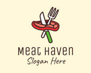 Meat Cutlery Steakhouse logo design