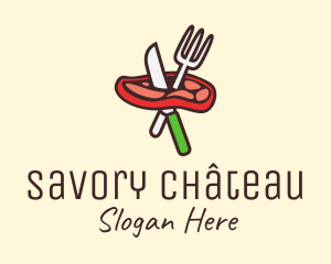 Meat Cutlery Steakhouse logo design