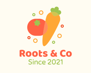 Tomato Carrot Grocery logo design