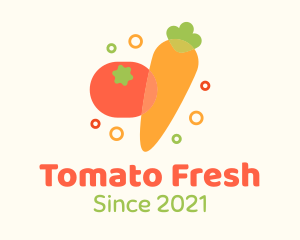 Tomato Carrot Grocery logo design