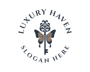 Luxury Butterfly Key logo design