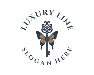 Luxury Butterfly Key logo design