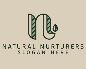 Vintage Nature Letter N logo design