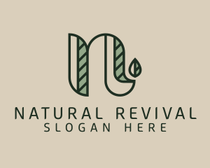 Vintage Nature Letter N logo design