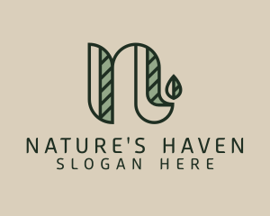 Vintage Nature Letter N logo design