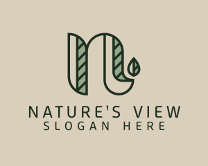 Vintage Nature Letter N logo design