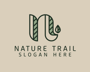 Vintage Nature Letter N logo design