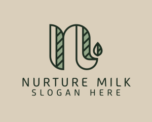 Vintage Nature Letter N logo design