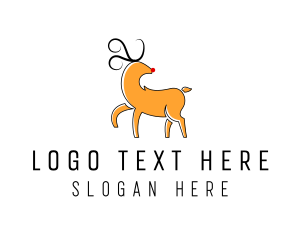 Christmas Reindeer Animal logo