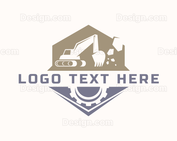 Demolition Excavator Machine Logo