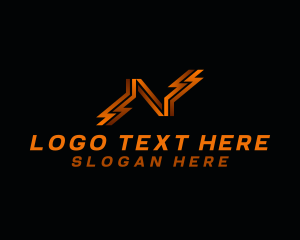 Modern - Electric Lightning Letter N logo design