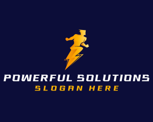 Human Lightning Power logo design