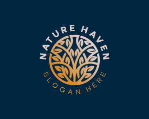 Nature Wellness Tree logo design