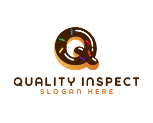 Sprinkle Donut Letter Q logo design